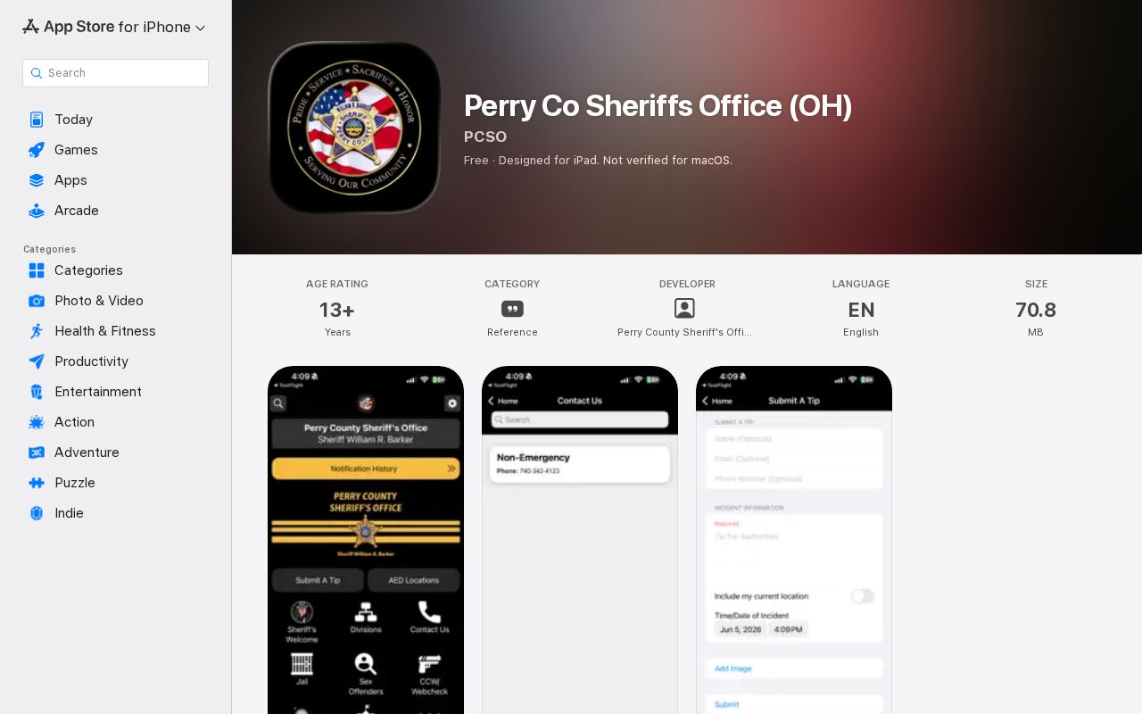 Perry County Sheriff app listing and released mugshot feature limits